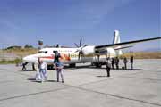 Fokker  F50 Etiopskch aerolini. Typick letadlo na frekventovanch loklnch linkch. Sever,  Etiopie.